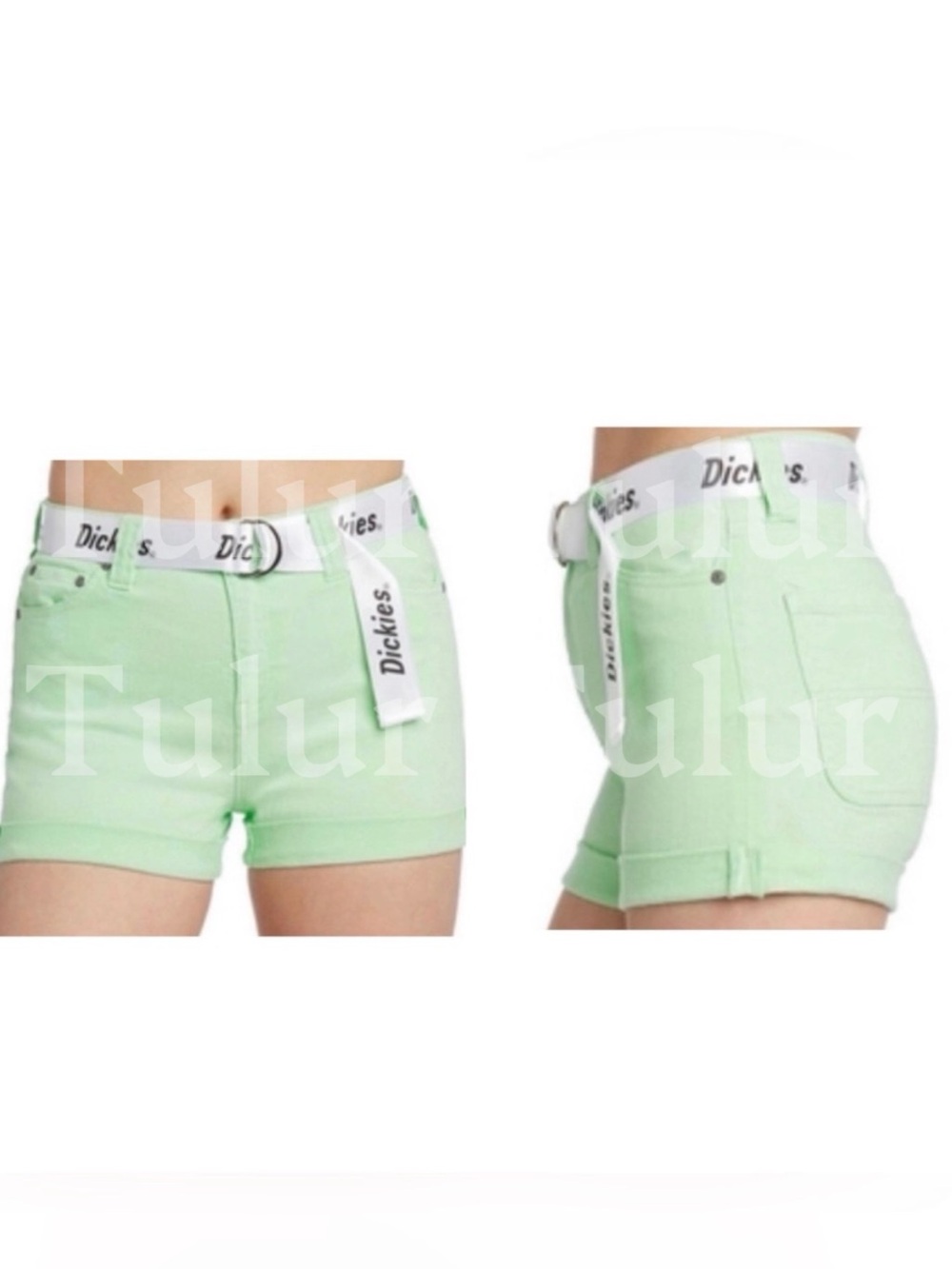 Dickies High Waisted Shortie Rolled Short Pistachio Green 27